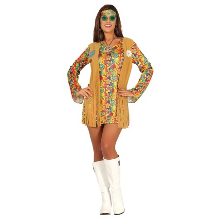 Disfraz hippie con chaleco para mujer-Tus disfraces baratos
