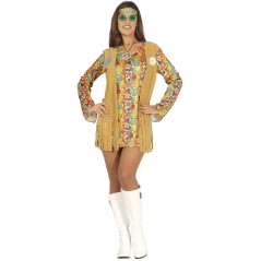 Disfraz hippie con chaleco para mujer