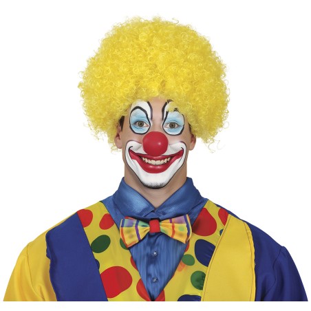 Peluca payaso amarilla rizos barata