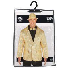 Americana lentejuelas oro para hombre talla m-Tus disfraces baratos