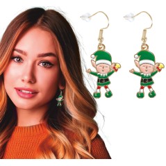 Pendientes navideños elfo-Tus disfraces