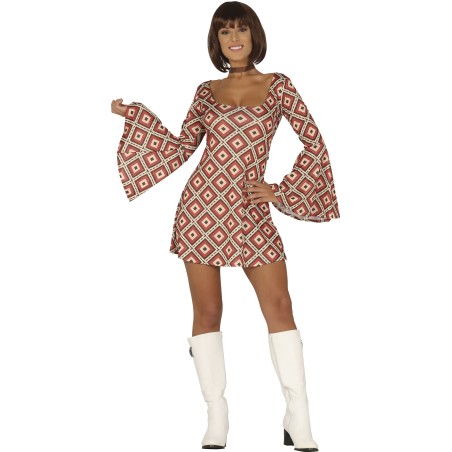 Disfraz disco dancer mujer años 70 disco vestido