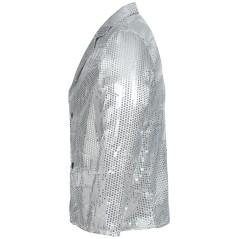 Americana lentejuelas plata para hombre talla l-Tus disfraces baratos