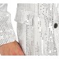 Americana lentejuelas plata para hombre talla l