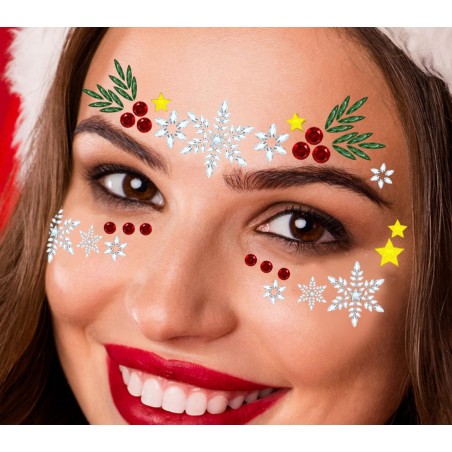 Joyas faciales navidad adhesivas