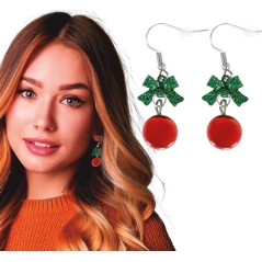 Pendientes navideños bola navidad-Tus disfraces