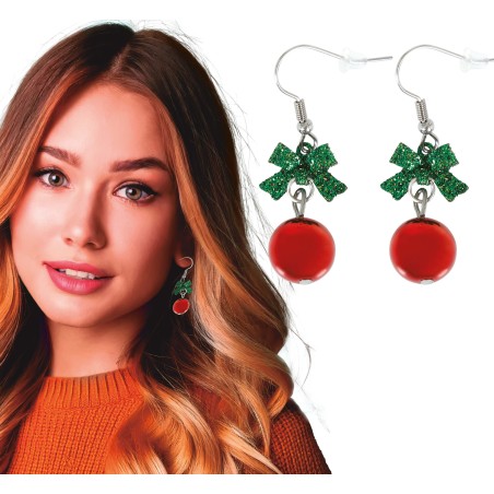 Pendientes navideños bola navidad-Tus disfraces