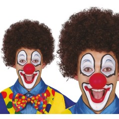 Peluca rizos castaña payaso-Tus disfraces baratos