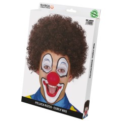 Peluca rizos castaña payaso-Tus disfraces baratos