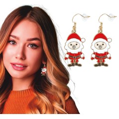 Pendientes navideños papa noel-Tus disfraces