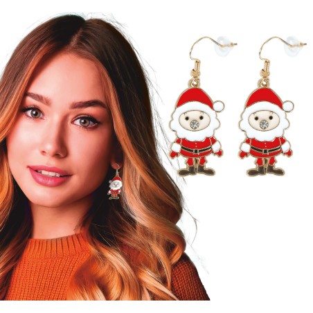Pendientes navideños papa noel-Tus disfraces