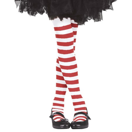 Pantys rayas rojas y blancas infantiles
