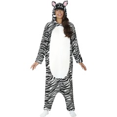Disfraz pijama Cebra adulto unisex