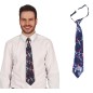 Corbata navideña graciosa azul para navidad 45 cm
