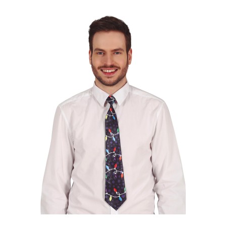 Corbata navideña graciosa azul para navidad 45 cm