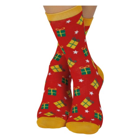 Calcetines navideños rojos adulto tallas-Tus disfraces baratos