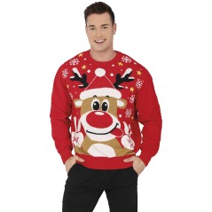 Jersey Navidad gracioso Reno para hombre tallas
