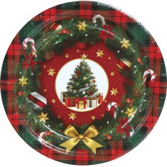 Platos arbol de navidad 6 uds 23 cm-Tus disfraces
