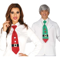 Corbata navidad papa noel o elfo unidad-Tus Disfraces Baratos