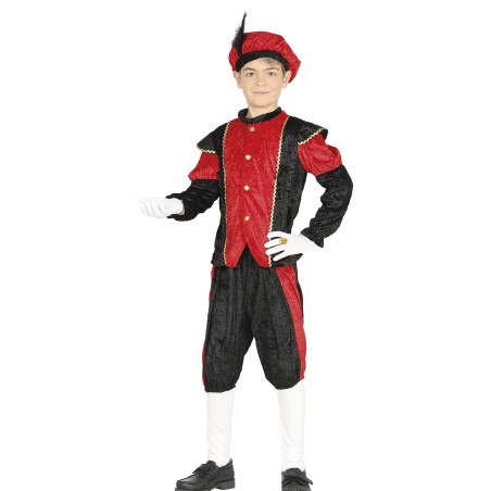 Disfraz paje de rey rojo para niño tallas