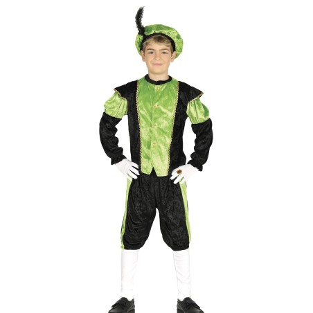 Disfraz paje de rey verde para niño tallas