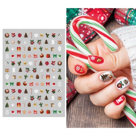 Etiquetas para uñas navideños 10x7 cm 1 hoja-Tus disfraces