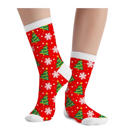 Calcetines navideños rojos Chrismas Tree tallas-Tus disfraces