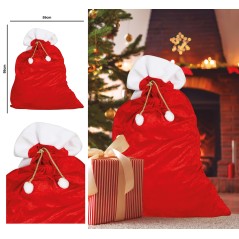 Saco regalos de papa noel rojo 60 x95 cm-Tus disfraces