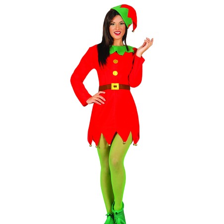 Disfraz elfa roja ayudante de santa talla m 38-40