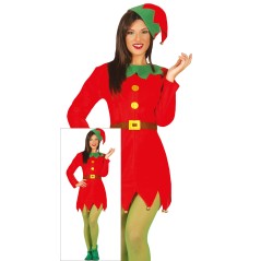 Disfraz elfa roja ayudante de santa talla L 42-44-El Informal