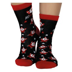 Calcetines navideños negros santa tallas-Tus disfraces