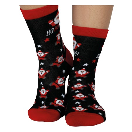 Calcetines navideños negros santa tallas-Tus disfraces