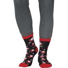 Calcetines navideños negros santa tallas