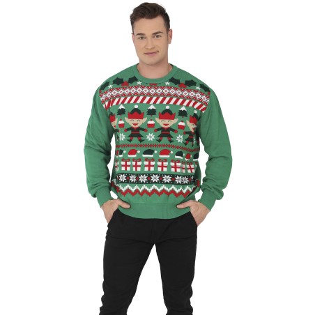 Jersey Navidad gracioso verde Elfo para hombre tallas-Tus disfraces