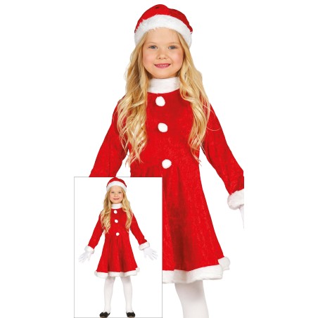 Disfraz mama noel infantil terciopelo lujo-Tus Disfraces Baratos