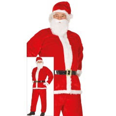 Disfraz Papa noel terciopelo extra talla M adulto-Tus Disfraces