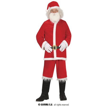 Disfraz Papa noel terciopelo extra talla M adulto