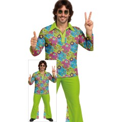Disfraz hippie verde flower power hombre talla M 48-50 o L 52-54-Tus disfraces
