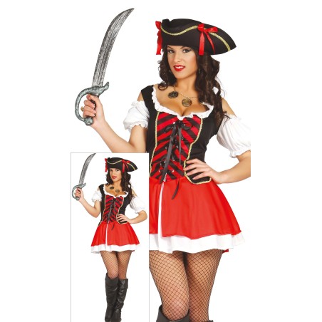 Disfraz corsaria roja piratesa talla M o L-Tus disfraces baratos