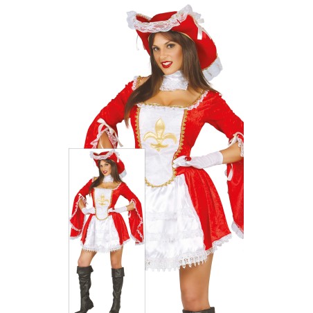 Disfraz mosquetera roja mujer tallas-Tus disfraces baratos