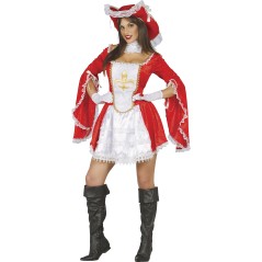 Disfraz mosquetera roja mujer tallas