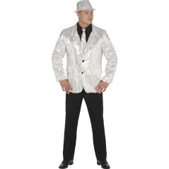 Americana lentejuelas plata para hombre talla m