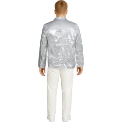 Americana lentejuelas plata para hombre talla m-Tus disfraces baratos