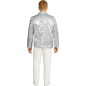 Americana lentejuelas plata para hombre talla m