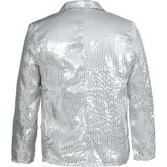 Americana lentejuelas plata para hombre talla m-Tus disfraces baratos