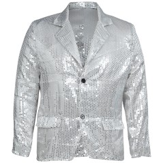 Americana lentejuelas plata para hombre talla m-Tus disfraces baratos