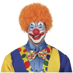Peluca payaso naranja rizos barata