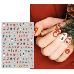 Etiquetas para uñas navideños 10x7 cm 1 hoja-Tus disfraces