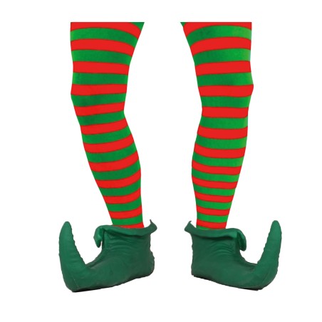 Pantys rayas rojas y verdes elfo adulto talla XL-Tus disfraces
