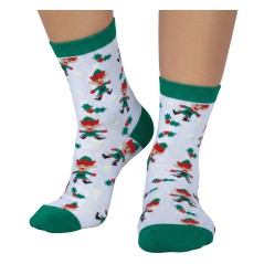 Calcetines navideños blancos elfos tallas-Tus disfraces